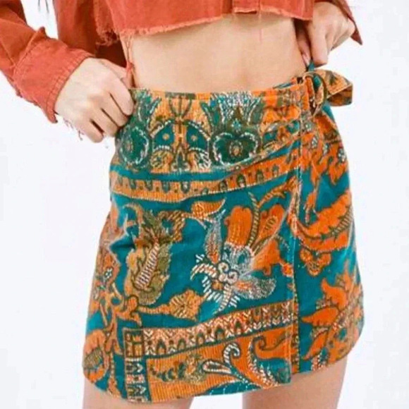 Urban Outfitters Saturn Corduroy Wrap Mini Skirt - Picture 2 of 3